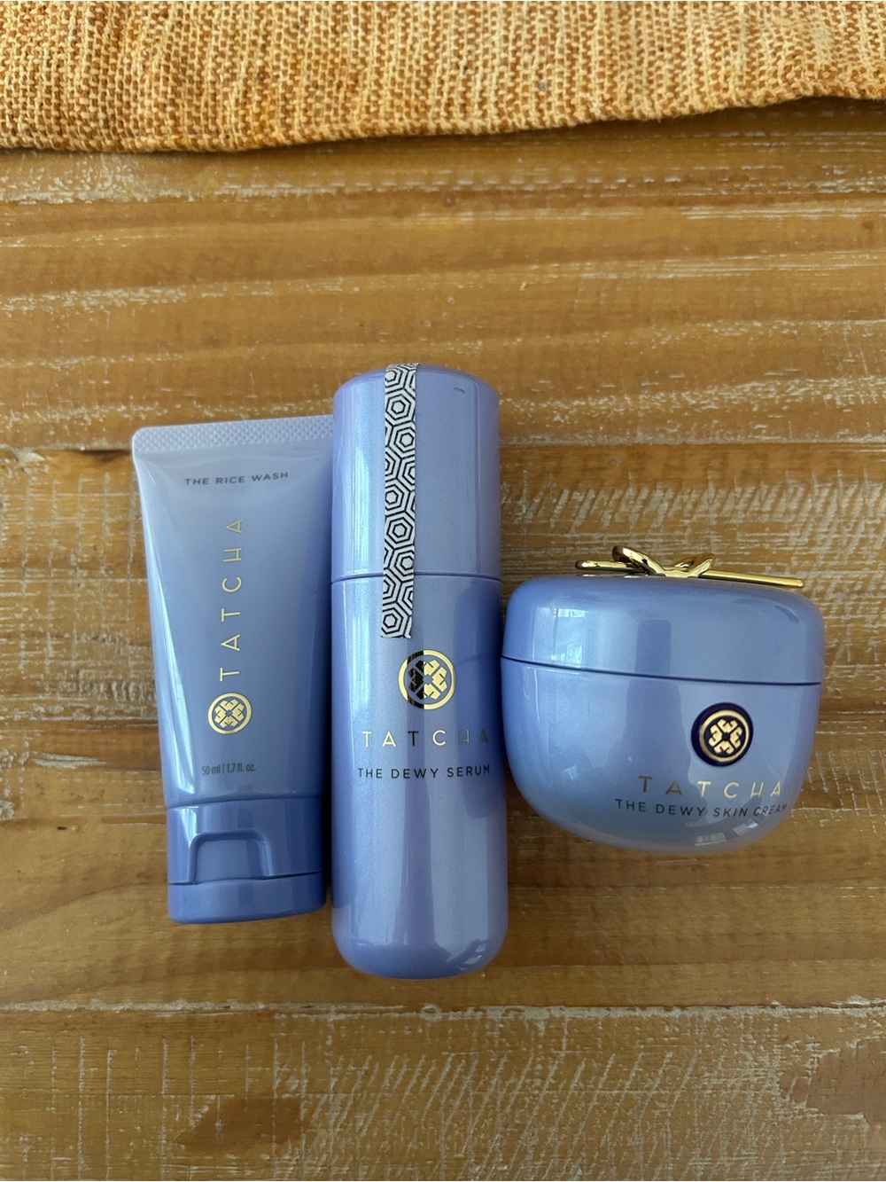 Tatcha Dewy Skin Trio — Lavender Blue Skincare Set